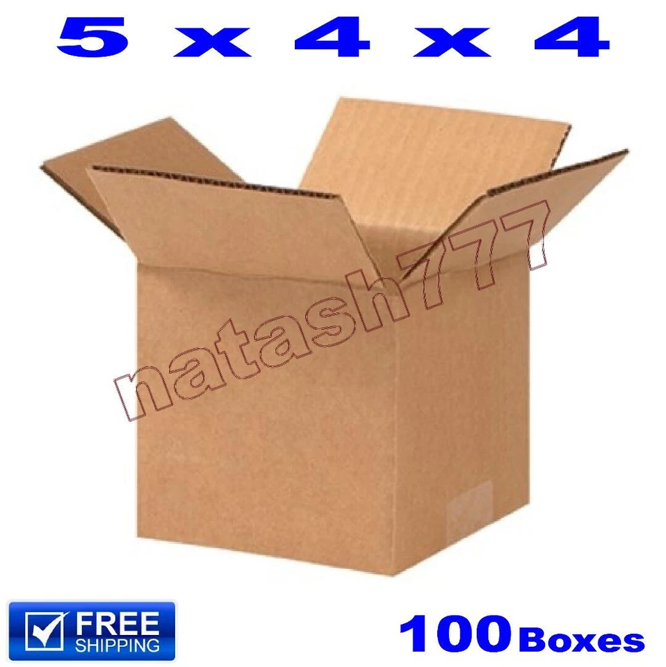 100 - 5x4x4 Cardboard Boxes 32-ECT Mailing Packing Shipping Corrugated Carton - Image 1 of 1