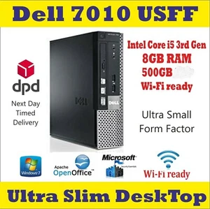 Windows11 Dell Optiplex 7010 USFF Intel Core i5-3rdGen 8GB RAM 500GB HDD WiFi - Picture 1 of 2