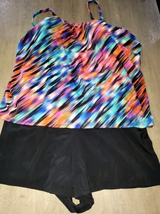 Mujer PLUS Talla 26W 1 PC TRAJE DE BAÑO RIBETE MODELADOR SUPER ESTADO SUJETADOR INS - Imagen 1 de 2