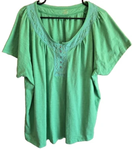 Maglione donna North Crest 4X verde manica corta bottoni top decorativo - Foto 1 di 6