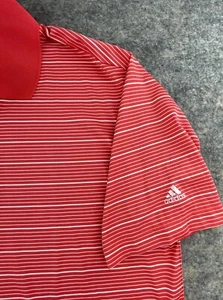 Adidas Large Golf Poloshirt Herren Climalite Orange mit Streifen Kurzarm - Bild 1 von 8