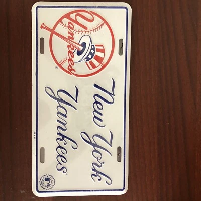 Sealed Vintage New York Yankees MLB Logo Metal Embossed License Plate 6 X 12 - Image 1 of 4