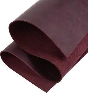 Real Leather Maroon Piece Cowhide soft Ideal for craft work for Cricut 1-1.5mm - Picture 1 of 3