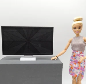 Puppenmöbel TV schwarz Flachbildfernseher Barbie Integrity Diorama Maßstab 1:6 - Bild 1 von 10