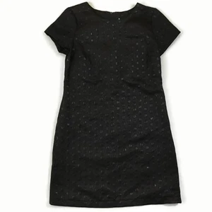 Vestido negro con patrones geométricos texturizados manga corta pequeño negro talla - S - Imagen 1 de 4