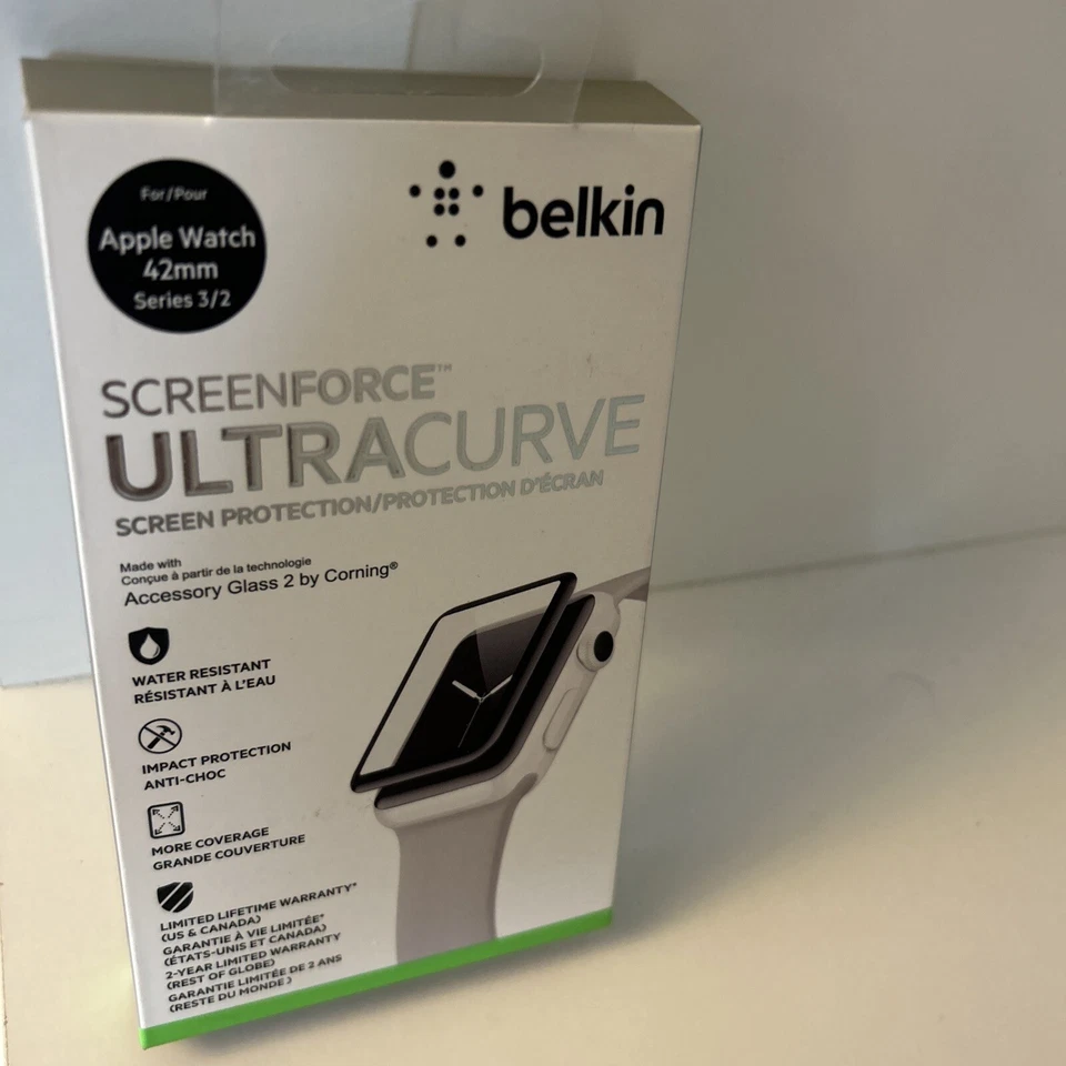 BELKIN SCREENFORCE ULTRACURVE PARA APPLE WATCH SERIE 3 2 42MM CRISTAL NUEVO F8W918TT Foto 1 de 1