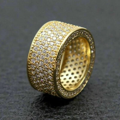 Anillo de plata de ley 925 con banda de eternidad completa de moissanita natural de 2 quilates para hombre Foto 1 de 4