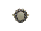 Incredible Solid 10K Yellow Gold Opal And Cz Ring! Size 7.5!