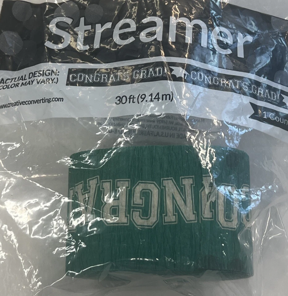 Congrats Grad Green Streamer - Image 1 of 2