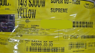 Carol 02608 14/3C Super Vu-Tron Supreme Yellow SJOOW 300V Power Cable Cord /10ft - Image 1 of 4