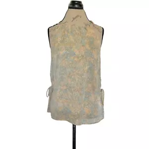 H&M Womens Blouse Top Size XS Halter Peplum Floral Beachy Bohowestern Coastal - Picture 1 of 10