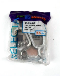 SELECTA SC-21A-BG BATTERY TEST CLIPS, 50AMP 2 pack Plated Steel w/ Copper Shunt - Picture 1 of 1