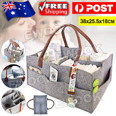 Diaper Caddy Nursery Storage Baby Organizer Basket Nappy Bin Infant Wipes Bag AU • 13.45$