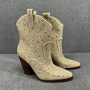 Jessica Simpson Boots Womens 7M Cissely Western Bootie Western Embellished - Picture 1 of 14