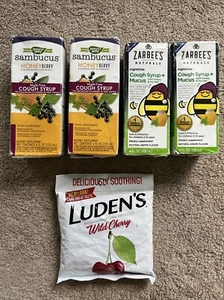 NEW LOT OF 4 2 Nature’s Way Sambucus & 2 Zarbee’s Naturals Nighttime Cough Syrup - Picture 1 of 16