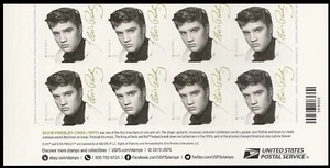 US 5009 Music Icons Elvis Presley F footer block 8 MNH 2015 - Picture 1 of 1