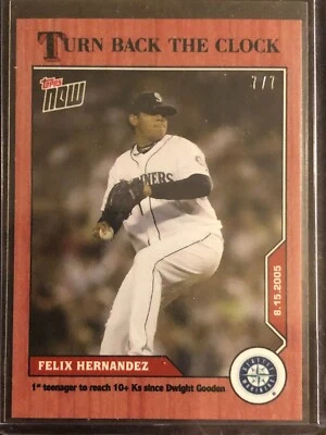 2020 Topps Now Turn Back the Clock #138 Felix Hernandez Seattle Mariners 7/7 - Image 1 of 2