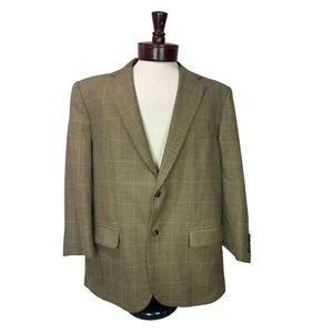 44 Short 44S Joseph & Feiss 2 Button Mens Sport Coat Jacket Brown Houndstooth - Picture 1 of 11