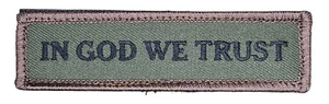 IN GOD WE TRUST MILITARY HOOK FOREST TACTICAL MORALE PATCH - Picture 1 of 4