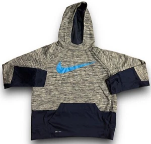 Boys Nike Hoodie Sweater Medium Blue Athletic Gym Workout Pullover Funnel Hood - Picture 1 of 4