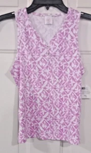 Camiseta sin mangas Henley Rib Wonder Nation para niñas estampado púrpura/blanco talla XXL - Imagen 1 de 4