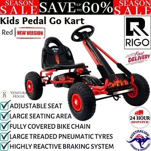 Rigo Kids Pedal Go Kart Car Ride On Toys Racing Bike For 3+ Years Old Red New AU - Picture 1 of 12