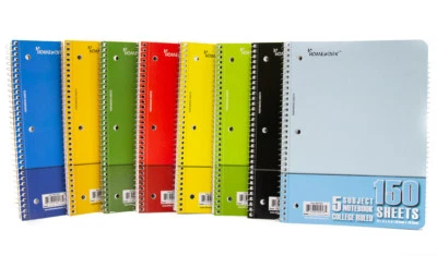 24 спиральных тетради на 5 предметов — 150 листов по правилам колледжа — 10,5 дюйма x 8 дюймов - Изображение 1 из 4