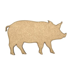 Wooden Pig MDF Craft Shapes For Blanks, Gift Tags & Scrapbooks - Picture 1 of 3