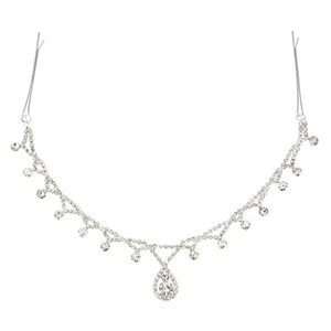 Haarkette Aus Strass Braut Stirn Kopfbedeckung 70er Accessoires Damen - Bild 1 von 11