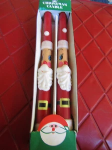 NUEVO EN PAQUETE PAR De VELAS CÓNICAS NAVIDAD SANTA CLAUS 10" - AÑOS 80 De Colección - Imagen 1 de 2