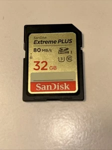 Carte mémoire SDHC SanDisk 32 Go Extreme Plus UHS-I. 80 Mb/s - Photo 1/2