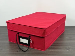 Sacchetti di Babbo Natale due vassoi (3,25 pollici) Scatola portaoggetti ornamenti in tela - Rosso (contiene 48) - Foto 1 di 21