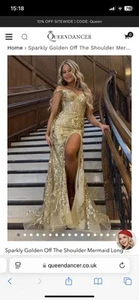 Gold Prom Dress Size 12 - Picture 1 of 1
