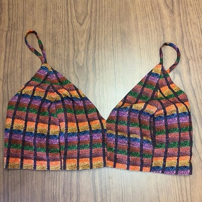 Top de Bikini Farm Rio Multicolor Talla P Viscosa Espalda Calada Hecho en Brasil Usado en Excelente Condición Foto 1 de 4