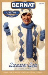 Bernat Satin Sport Sweater Sets to Knit and Crochet Book - Picture 1 of 5