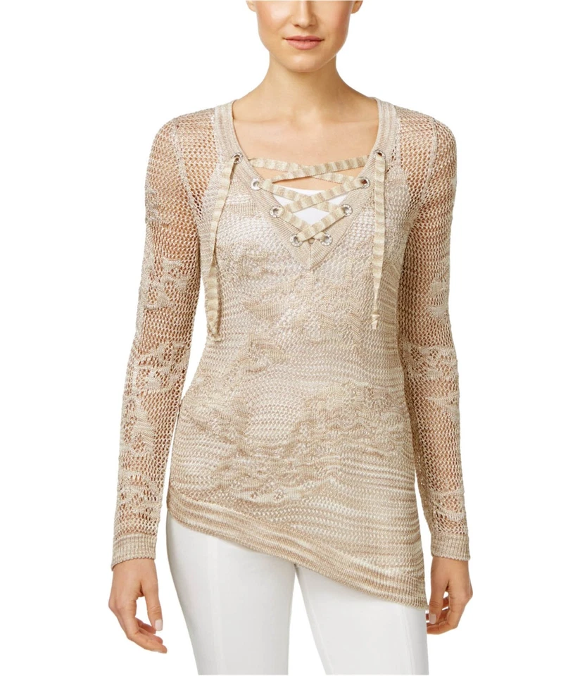 Suéter de punto asimétrico I.N.C para mujer, beige, grande Foto 1 de 1