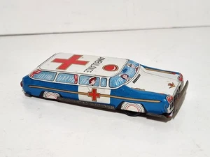 De colección NOMURA TN JAPÓN Lata Litografía Coche de Juguete Ambulancia Estación Vagón - Imagen 1 de 7