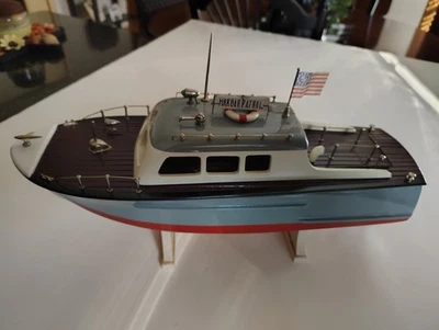 Vitage ITO Modelo Puerto Patrulla Barco de Madera Funciona con Batería Restaurado Foto 1 de 4