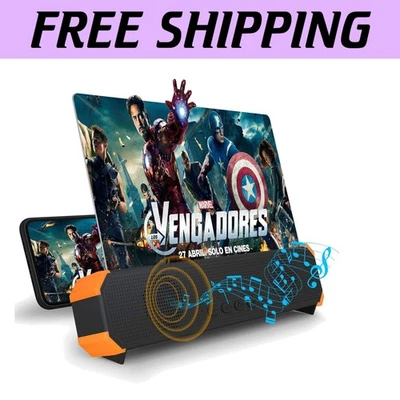 Foldable 18-Inch Phone Screen Magnifier with Built-In Speakers - Universal Fit - Image 1 of 4