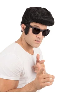 Greaser Wig Rockabilly Costume Hairpiece for Retro Fancy Dress Elvis T-Bird Sock - Picture 1 of 1