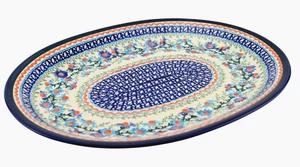 Polnische Keramik Oval Große Platte 13 1/2" L x 10 1/2" B von Zaklady Boleslawiec  - Bild 1 von 4