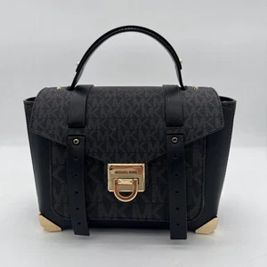 BORSA A TRACOLLA MICHAEL KORS MANHATTAN SCUOLA MEDIA BORSA MK NERA Nuova - Foto 1 di 7