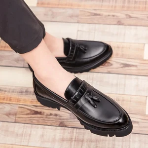 Herren Quasten Slipper Halbschuhe Freizeit Business Party Dicke Sohlen Schuhe Clubwear Gr. - Bild 1 von 15