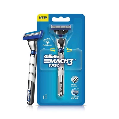 Gillette Mach3 Turbo Men’s Razor with Flexball Technology | Pack of 1 Razor+ F/S - Bild 1 von 4