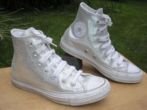 Sneaker originali CONVERSE Chucks HI taglia 36 vera pelle effetto lucido TOP!!!