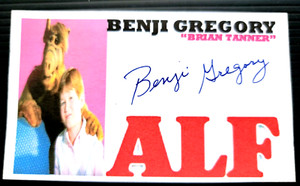 BENJI GREGORY "ALF" "BRIAN TANNER" AUTOGRAPH 3X5 INDEX CARD