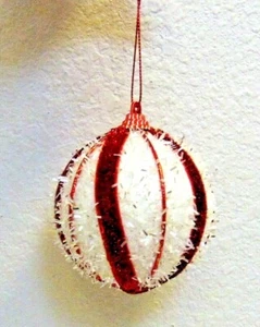 "Bola de adorno de Navidad blanca y roja de 3" - Imagen 1 de 6