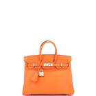 Hermes Birkin Handbag Orange H Swift with Palladium Hardware 25 Orange