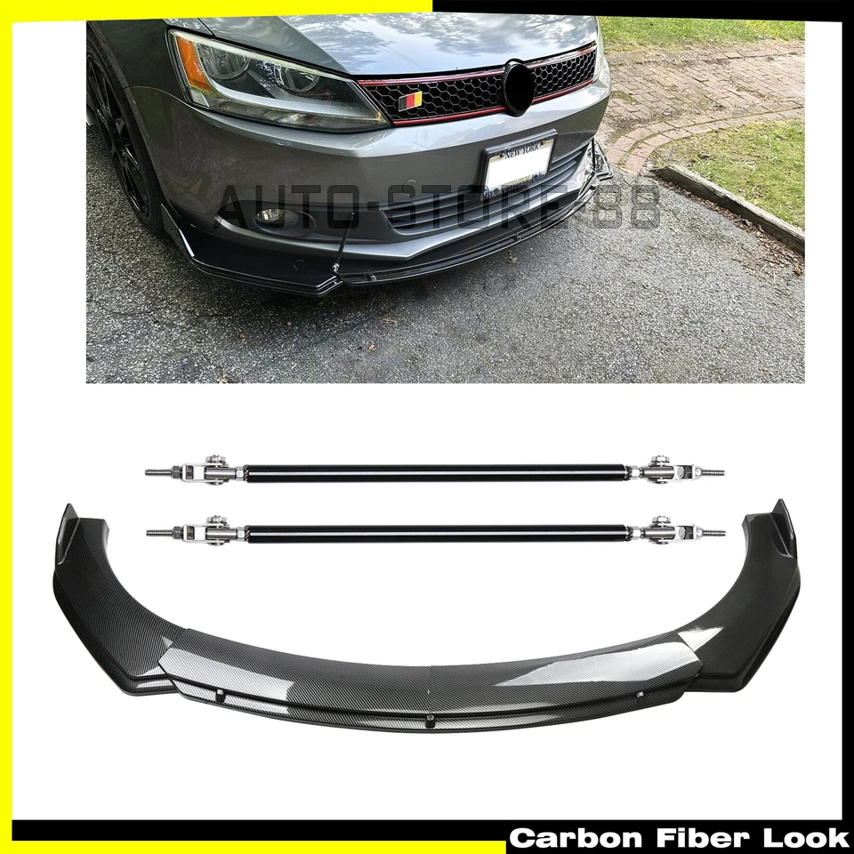 Kit de carrocería alerón labial parachoques delantero estilo fibra de carbono para Volkswagen Atlas Sport Foto 1 de 4