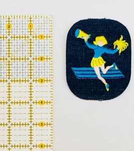 Vintage Denim Cheerleader Ferro su Patch Sport Ricamato - Foto 1 di 2